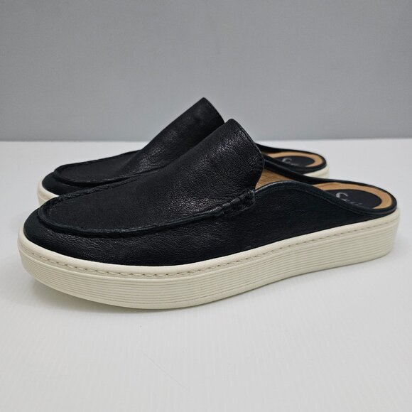 Sofft Somers Moc Mule Womens 8 Black Leather Slip On Sneaker Casual Platform - Picture 1 of 14